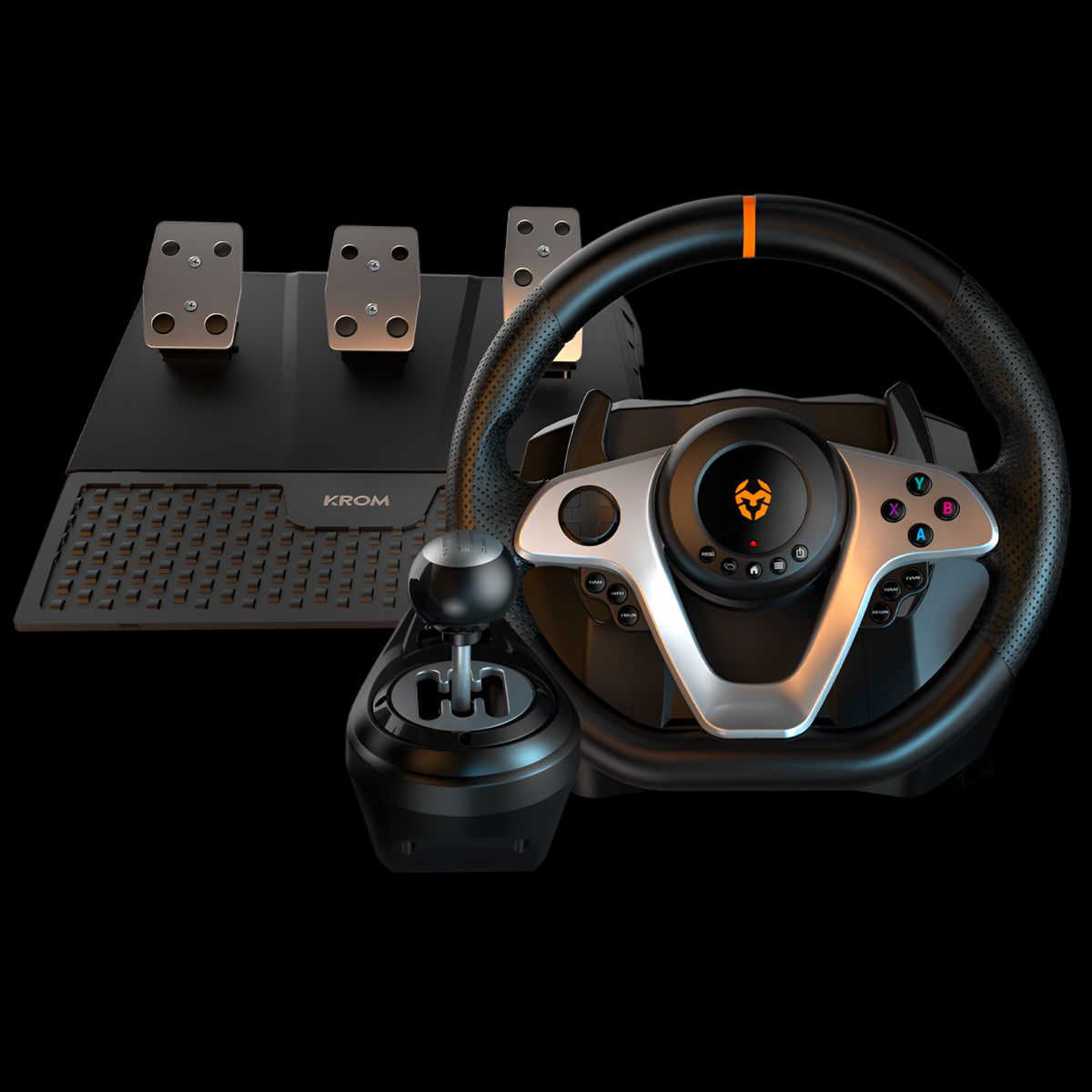 KROM - Kit Gaming Volante + Acelerador + P.Cambios Krom K-WHEEL PRO