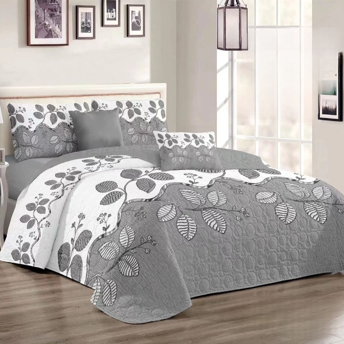 GENERICO - Quilt de Verano 2 plazas. Color Blanco con Diseño TFCC412