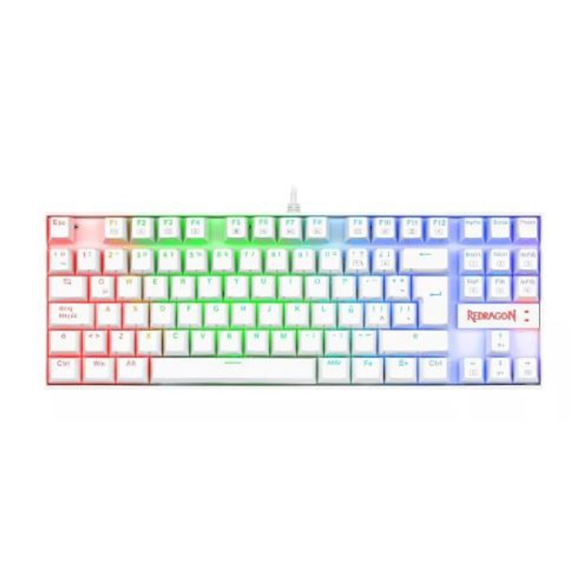 GENERICO - Teclado gamer Redragon Kumara K552 color blanco con luz RGB