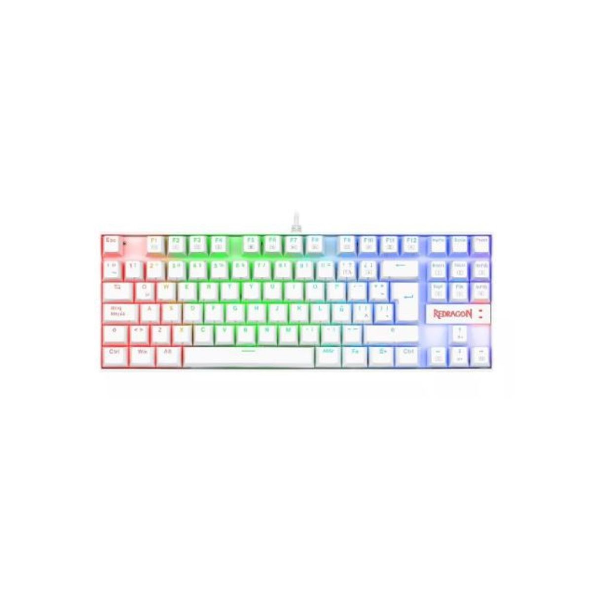 GENERICO - Teclado gamer Redragon Kumara K552 color blanco con luz RGB