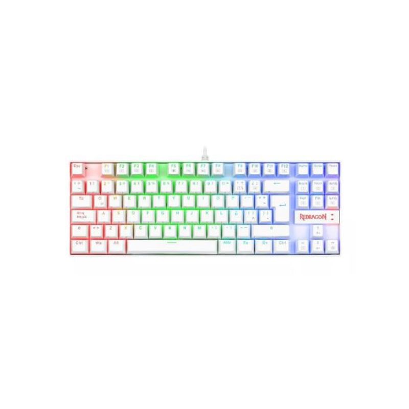 GENERICO - Teclado gamer Redragon Kumara K552 color blanco con luz RGB