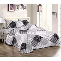 GENERICO - Quilt de Verano 1.5 Plaza. Color Blanco con Diseño TFCC405