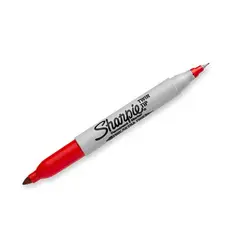 SHARPIE - Marcador Permanente Doble Punta Rojo x12ud