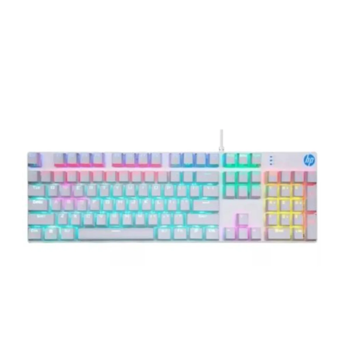 HP - Teclado gamer HP GK400F QWERTY español color blanco con luz rainbow