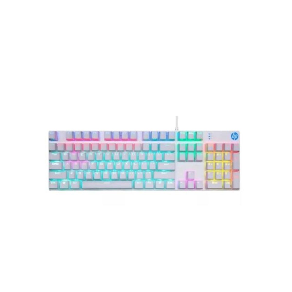 HP - Teclado gamer HP GK400F QWERTY español color blanco con luz rainbow