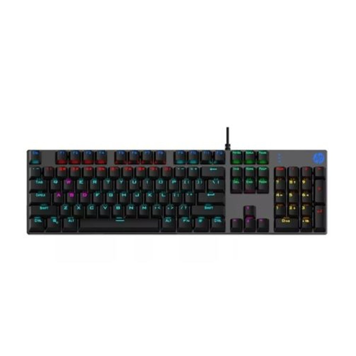 HP - Teclado gamer HP GK400F QWERTY español color negro con luz rainbow