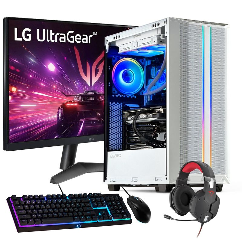 HYPERPC - PC GAMER Blanco + MONITOR 24 + Perif: AMD RYZEN 5 5600XT 32Gb 2Tb RTX 4060 WiFi