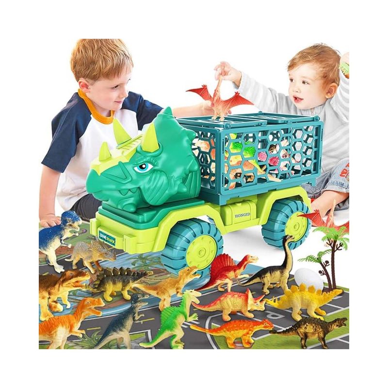 LELOX - Juguete de Camión de Dinosaurios para Niños（Triceratops）
