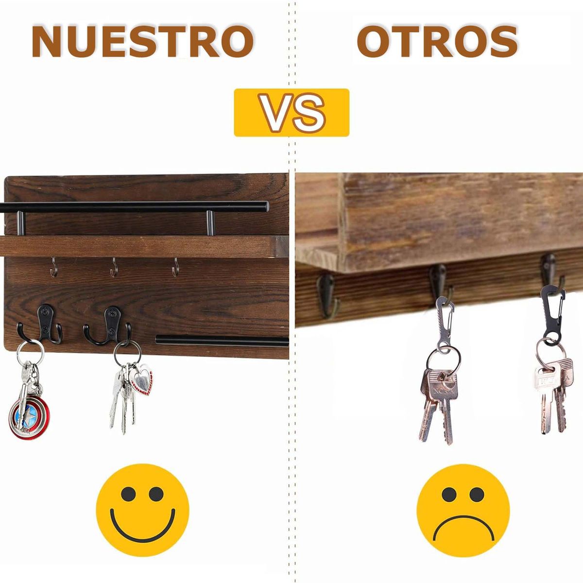 LELOX - Colgador de Llaves con Compartimiento（Negro）