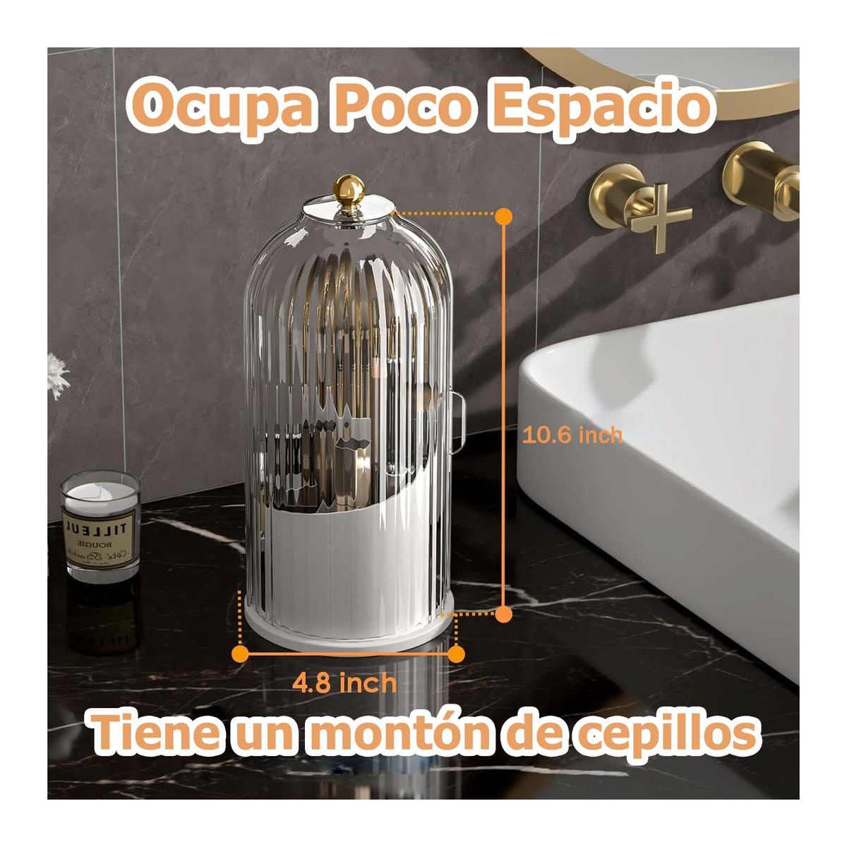 LELOX - Caja de Almacenamiento de Cosméticos Giratoria（Blanco）