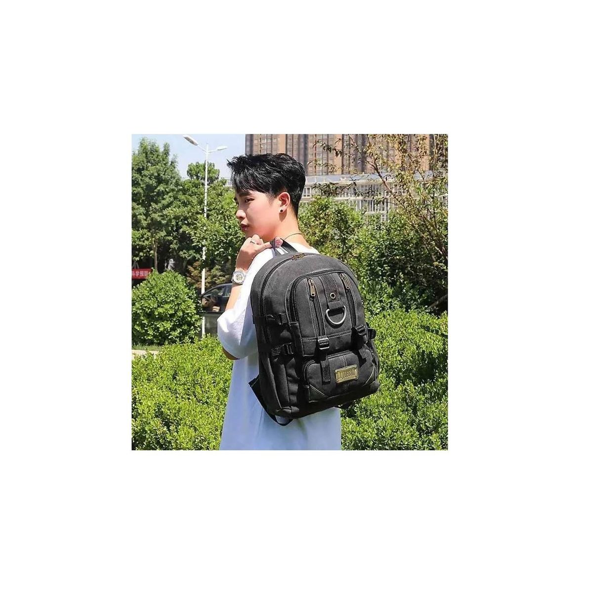 GENERICO - Mochila Military Camuflada Casual Negro