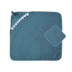PUMUCKI - Set Toalla con Capucha Azul