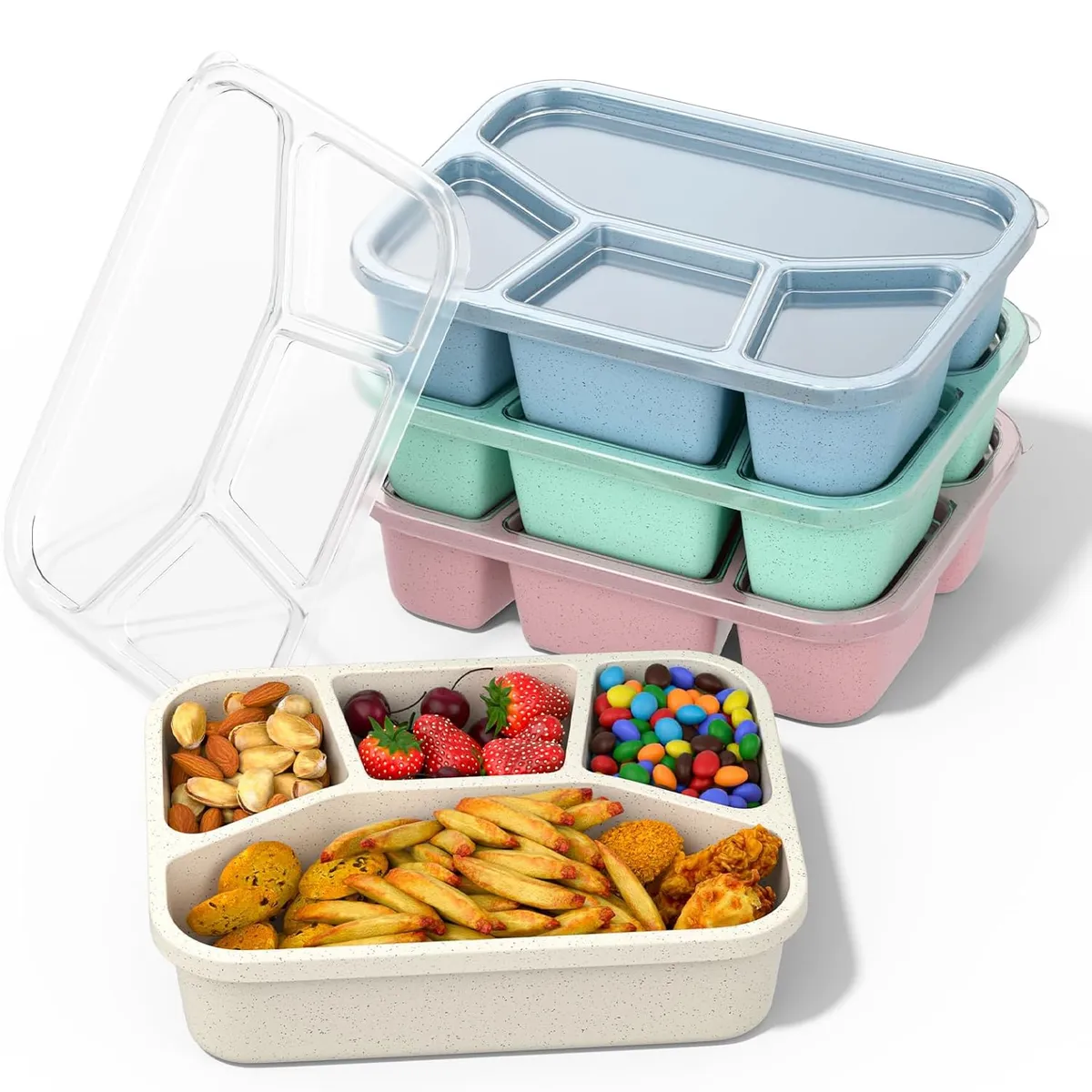 COREJOY - 4 contenedor lonchera Japonesa de paja de trigo apta para microondas