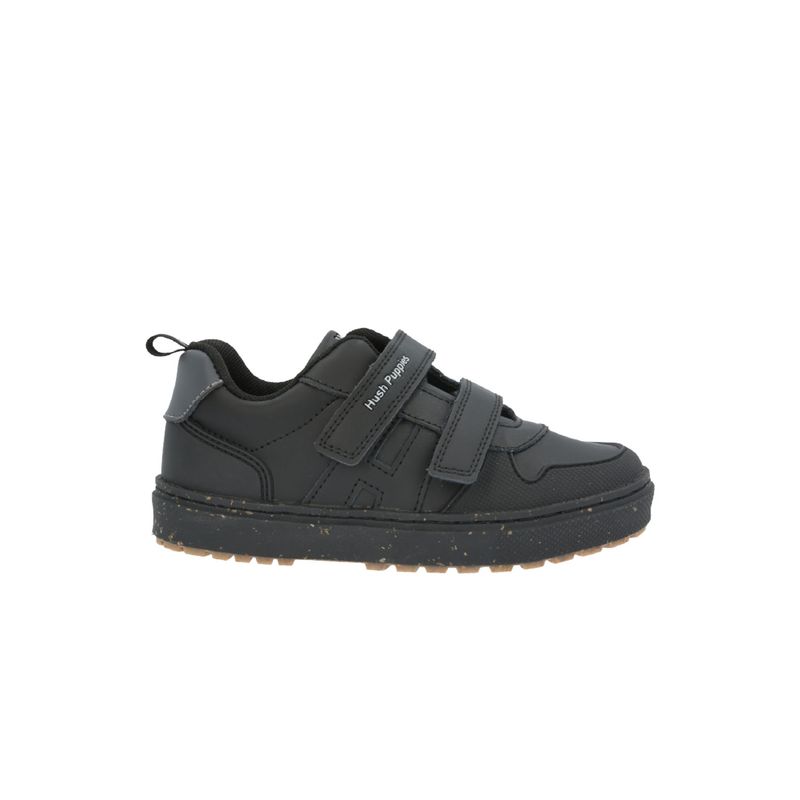 HUSH PUPPIES - Zapatilla velcr Escolar Oliver negro niño HUSH PUPPIES.