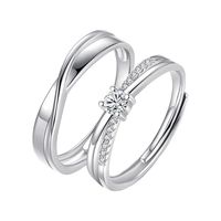 Anillos pareja infinito ajustables amor ilusión plata 925