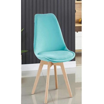 Imagen 2 del producto MESA DE COMEDOR 140X90 + 6 SILLAS TULIP FELPA VERDE MENTA