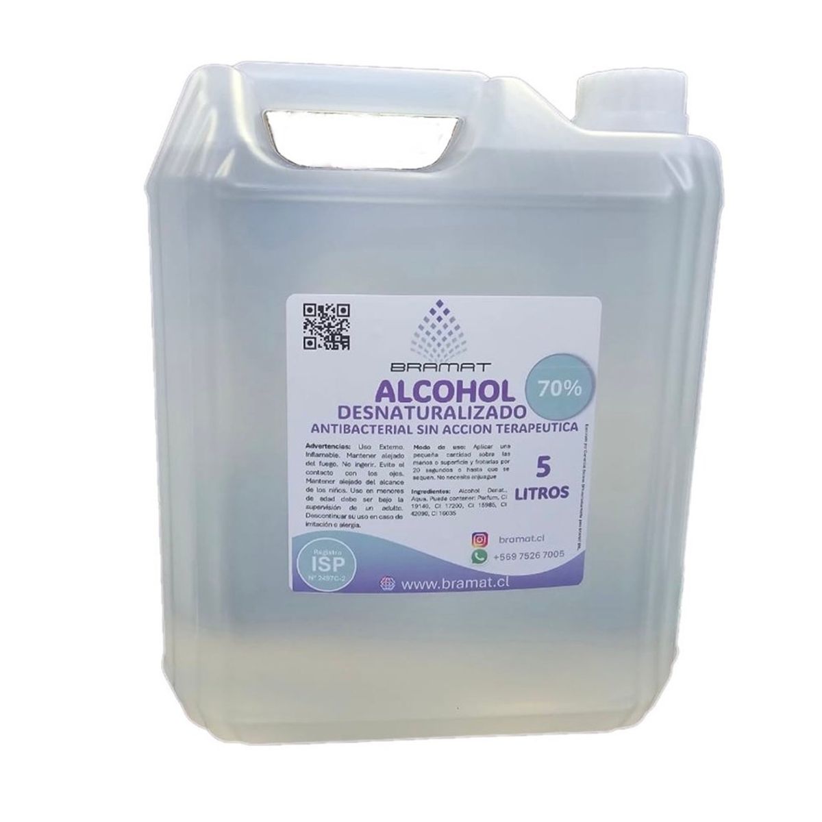 GENERICO - Alcohol  Etílico Desnaturalizado 70° - 2 Bidones de 5 Litros