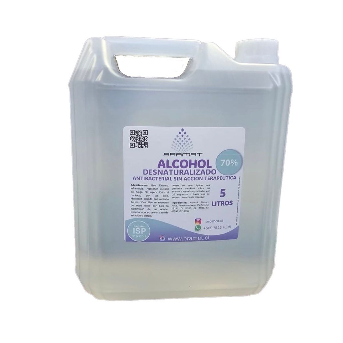 GENERICO - Alcohol  Etílico Desnaturalizado 70° - 2 Bidones de 5 Litros