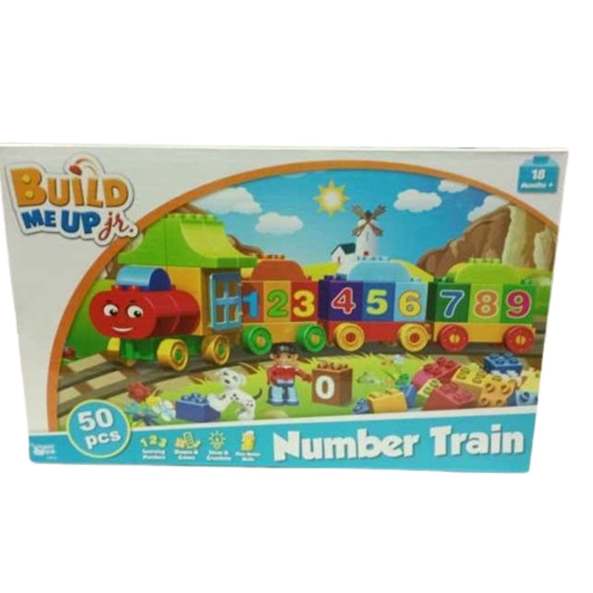 GENERICO - Caja juego bloqueo tren con numeros 50 piezas