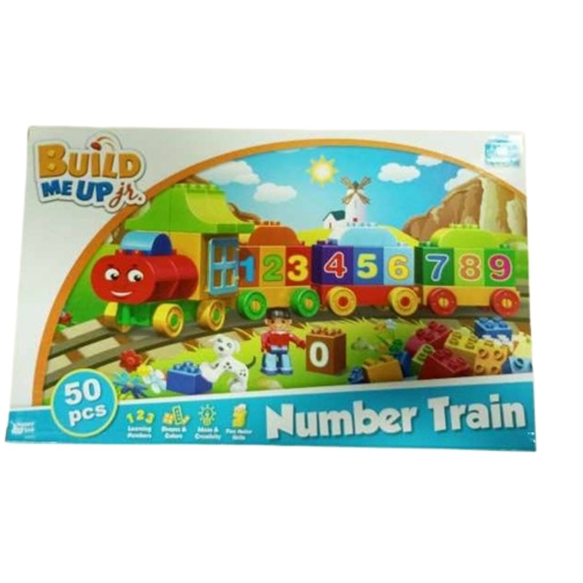 GENERICO - Caja juego bloqueo tren con numeros 50 piezas