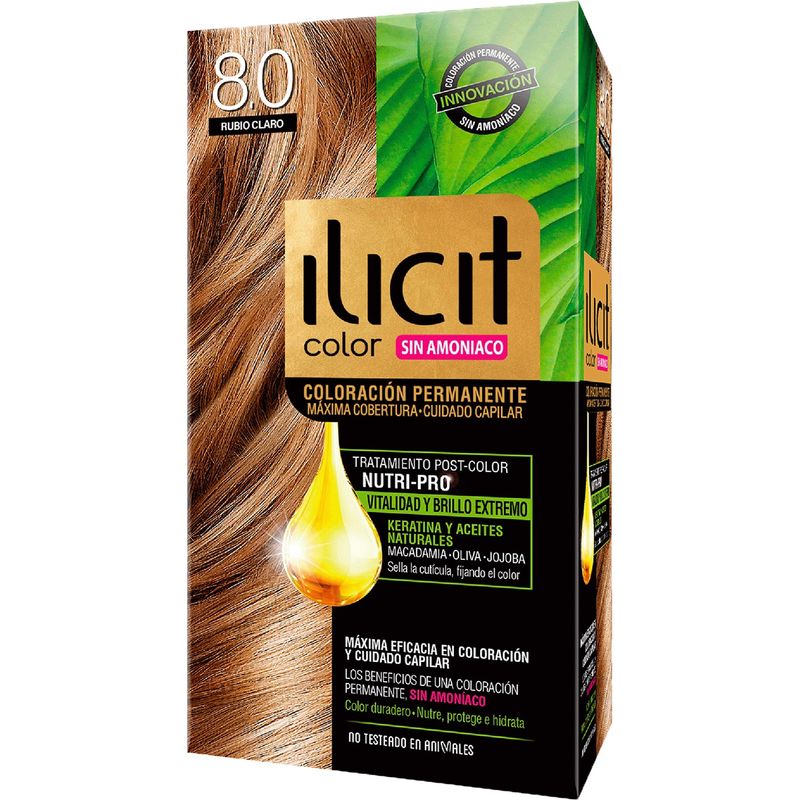 ILICIT - Tintura Ilict Sin Amoniaco 8.0 Rubio Claro.