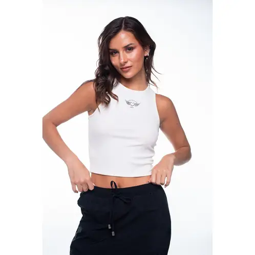 EFESIS - Polera Cora Crop Abertura Espalda Blanco
