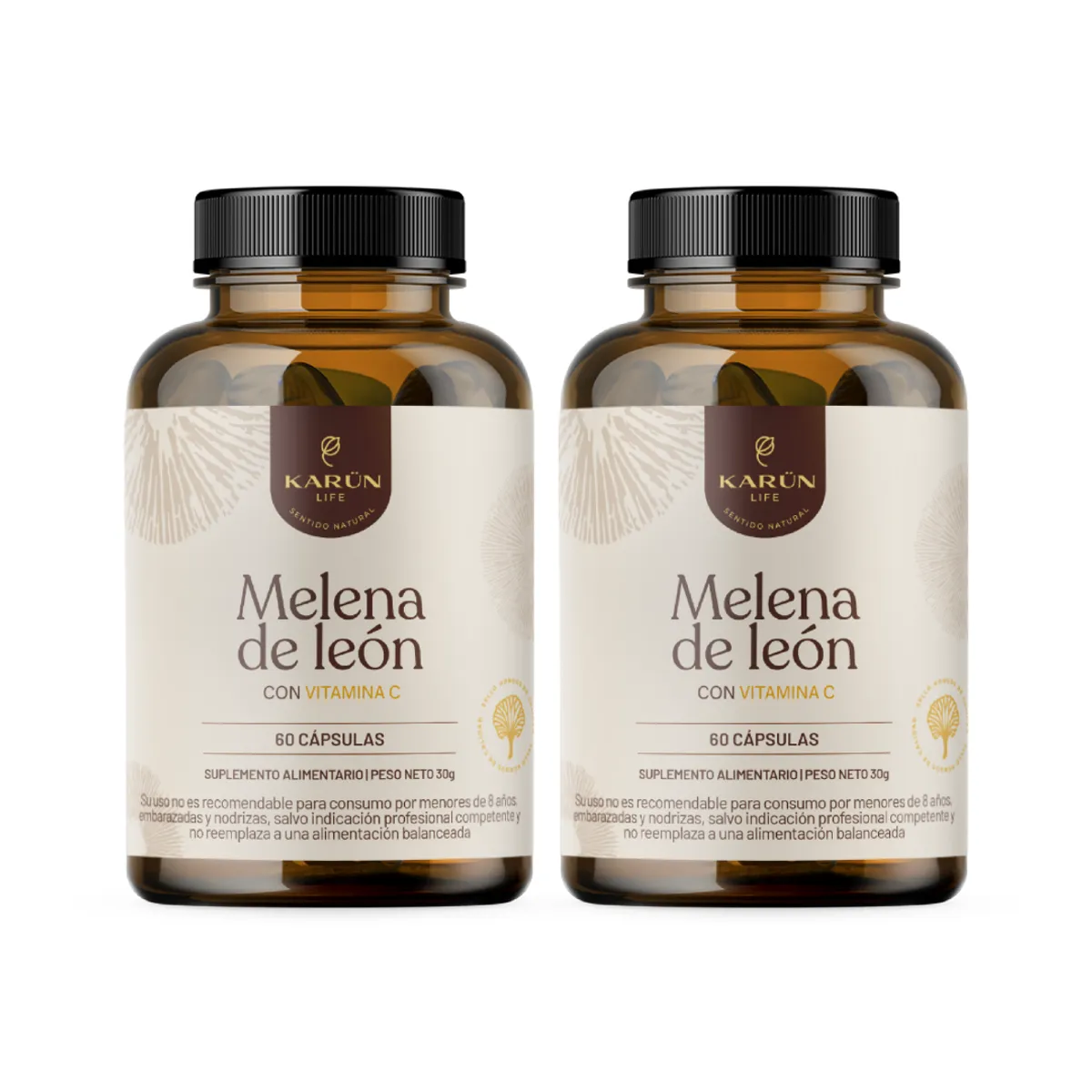 KARUNLIFE - Pack x2 Melena Leon 120 capsulas Karun Life