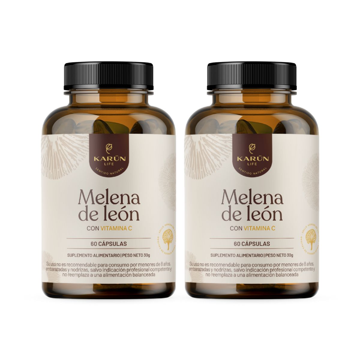 KARUNLIFE - Pack x2 Melena Leon 120 capsulas Karun Life