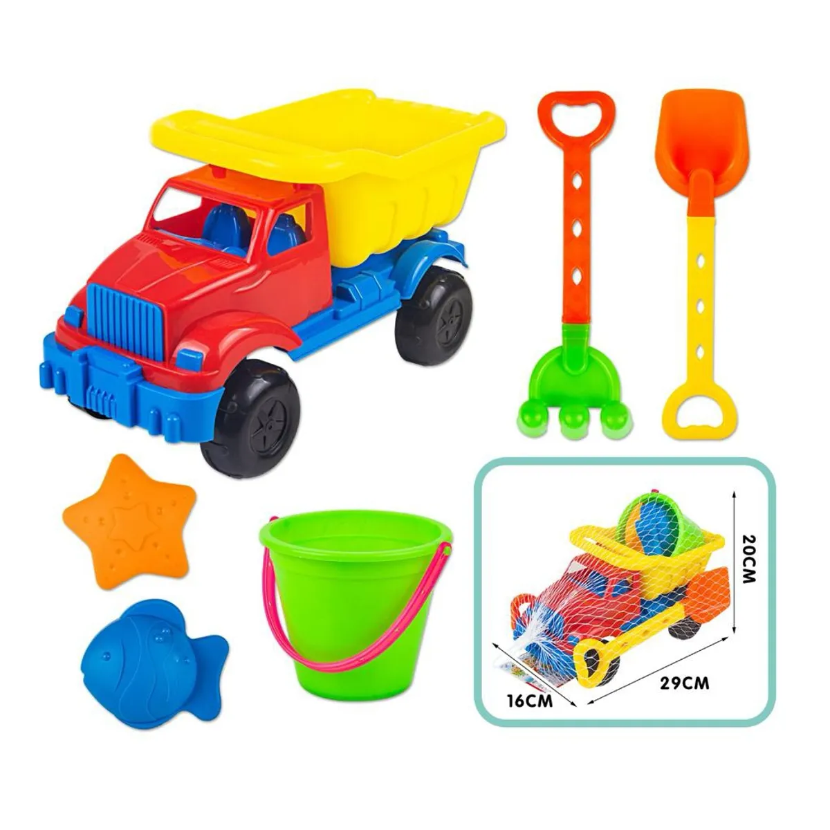 GENERICO - Camión Juguete De Playa Balde Rastrillo Moldes