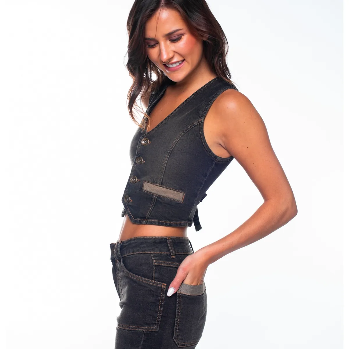 EFESIS - Gillette Lira Sobreteñida Bolsillo Revez Tela Negro Efesis