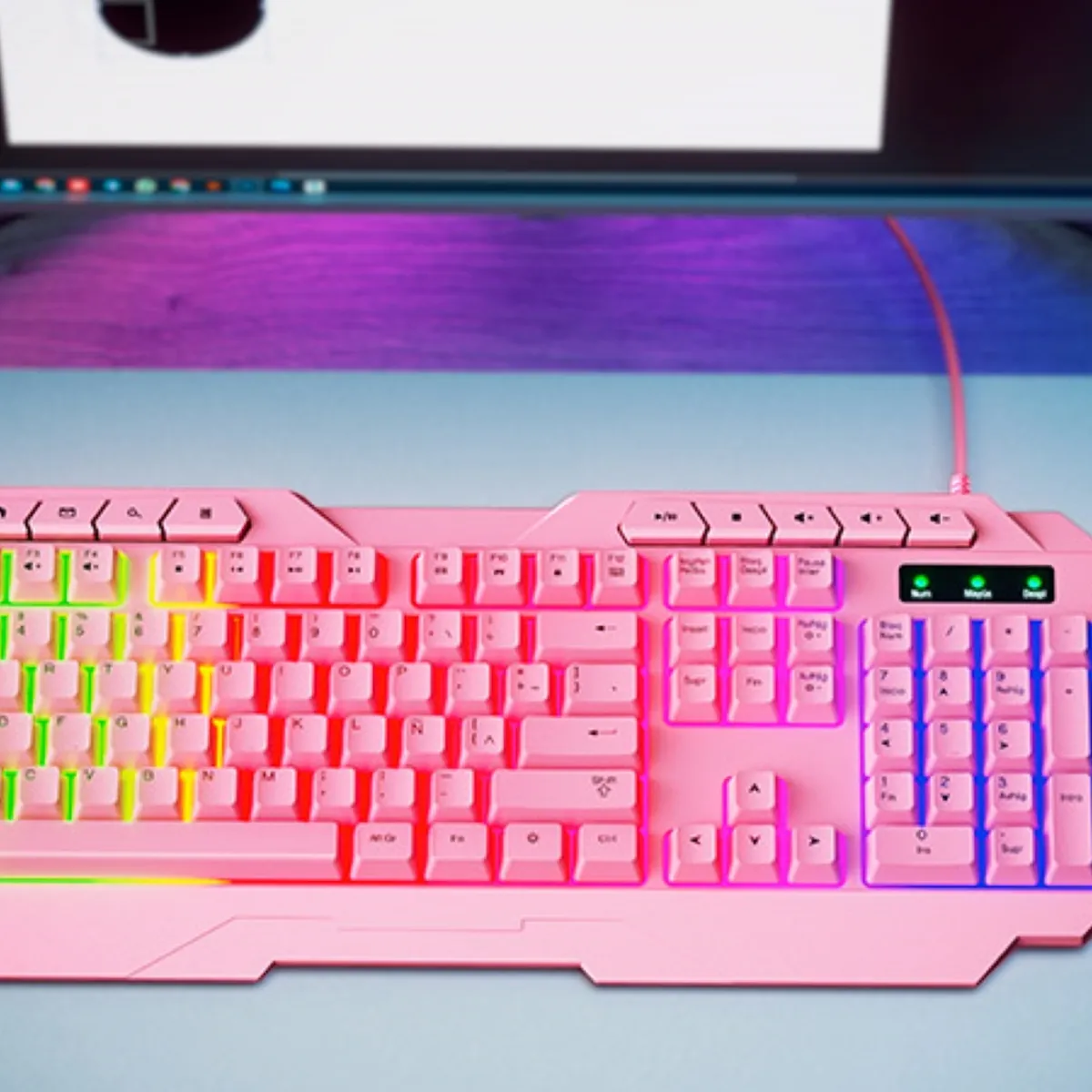 XTECH - Kit Teclado Mouse Xtech Mirana XTK-540S Led USB Rosa XTECH
