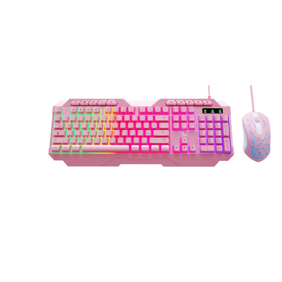 XTECH - Kit Teclado Mouse Xtech Mirana XTK-540S Led USB Rosa XTECH