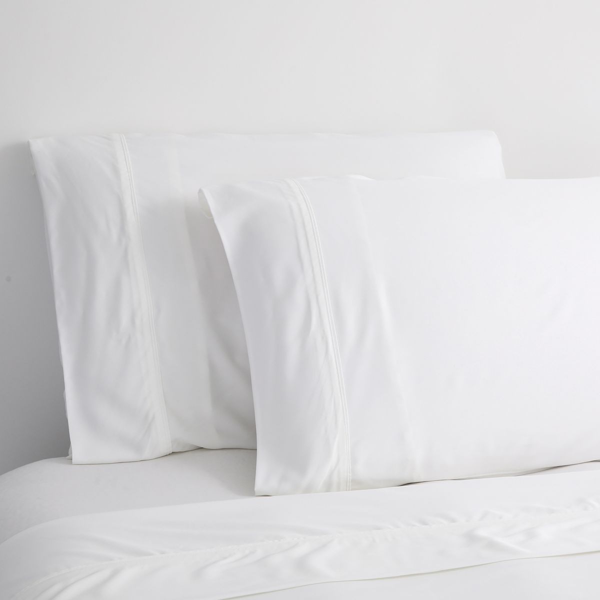 LE NUIT - Sábanas King 300 Hilos Algodón Pima Peruano Percale Liso Bco