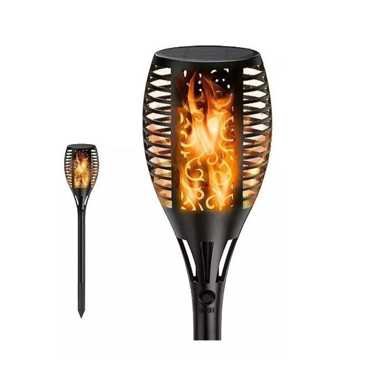 GENERICO - Estaca Solar Led Antorcha Jardín Grande C Panel Premium