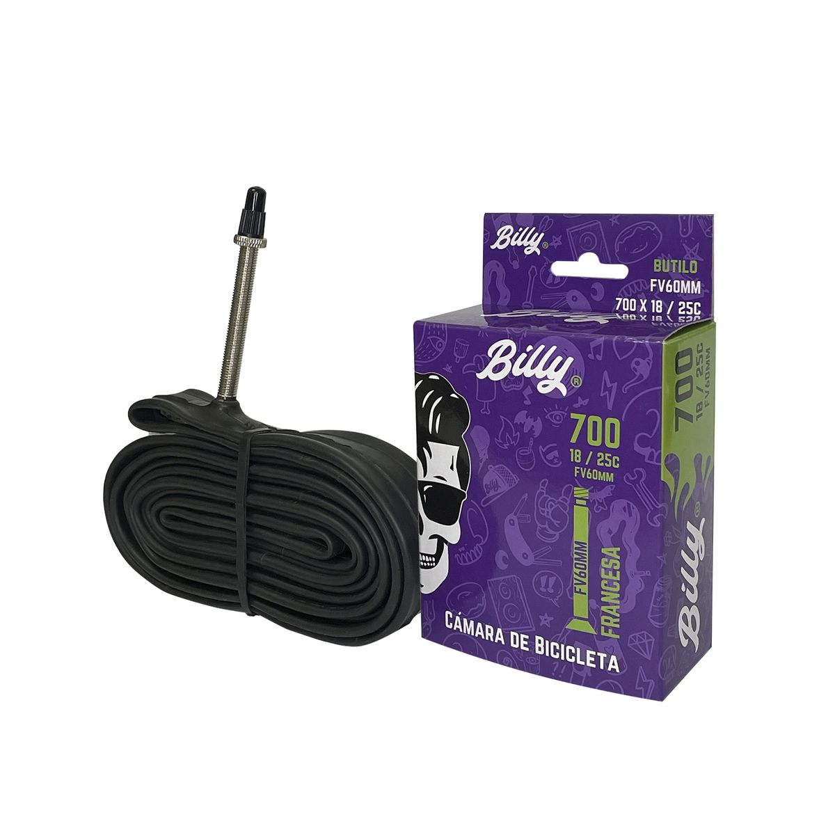 BILLY - CÁMARA DE BICICLETA BILLY - 700x18-25 - VF 60mm