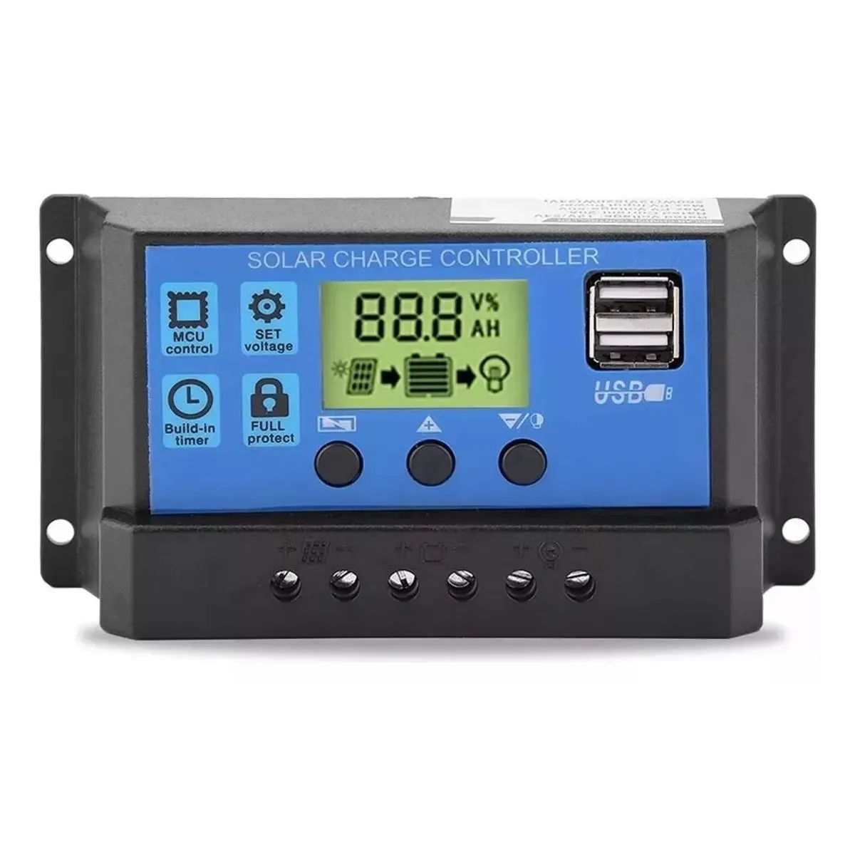 GENERICO - Regulador Carga Solar Panel Digital 12v 24v 30a