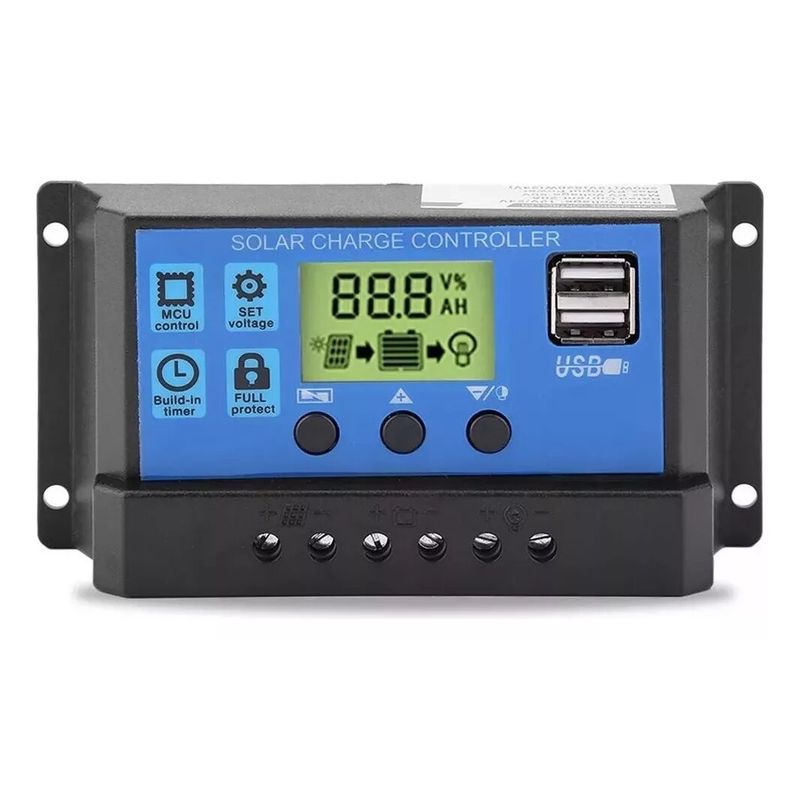 GENERICO - Regulador Carga Solar Panel Digital 12v 24v 30a