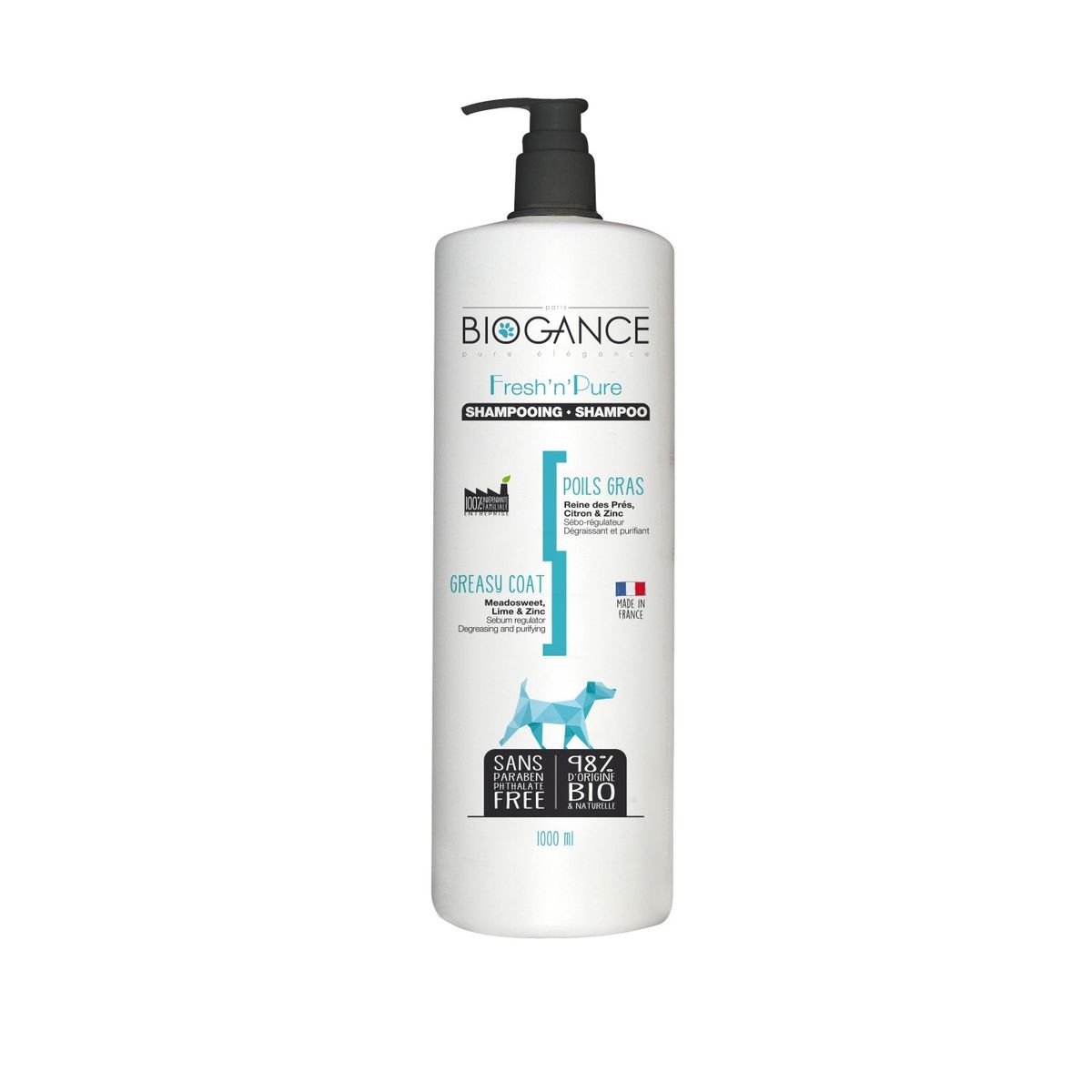 BIOGANCE - Shampoo Fresh'n'pure (Pelaje Graso) 1 Litro, Biogance.