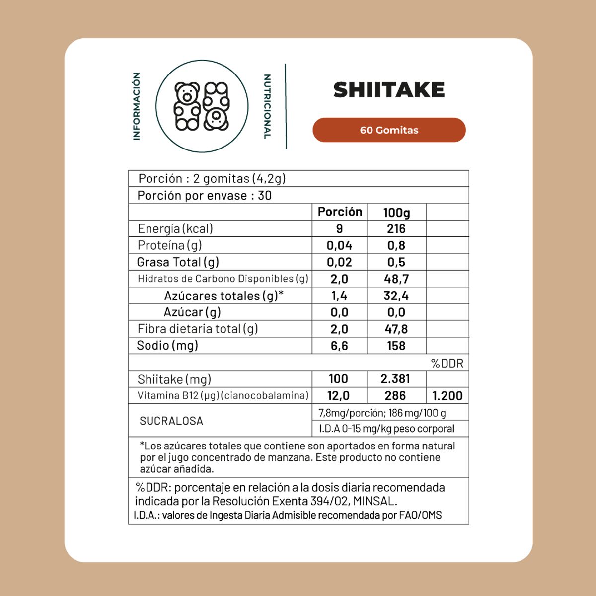 KARUNLIFE - Shiitake Hongo - 60 Gomitas Karun Life