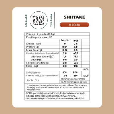 Imagen 2 del producto Shiitake Hongo - 60 Gomitas Karun Life