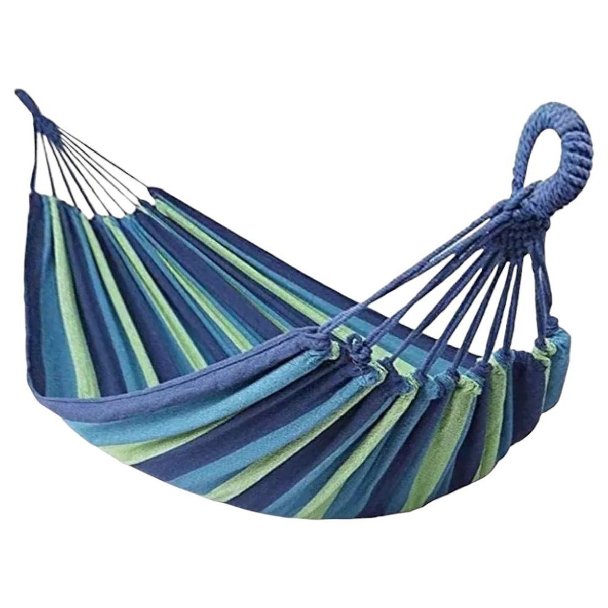 GENERICO - Hamaca Colgante Camping 75x195 Cm 100 Algodón Azul