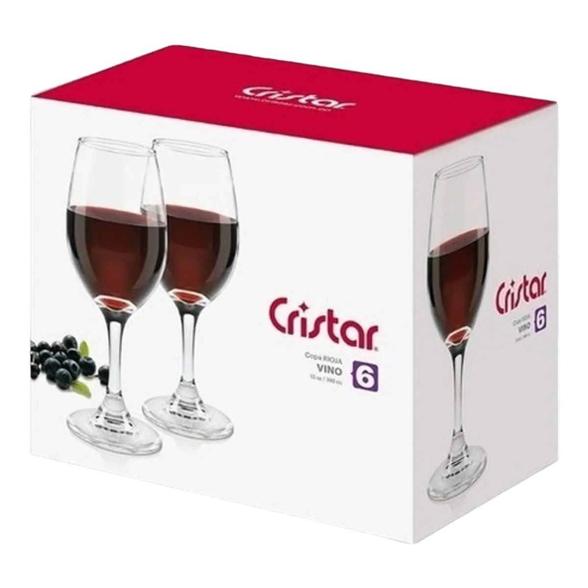 CRISTAR - Set 6 Copas Vtto Rioja 386 Cc