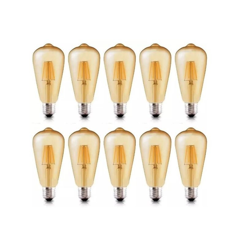 GENERICO - Pack X10 Ampolletas Retro Led Vintage Luz Calida 4w Guirnald