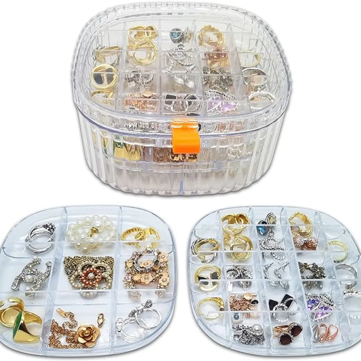 OEM - Organizador Joyero 3 Niveles Transparente LD-1003