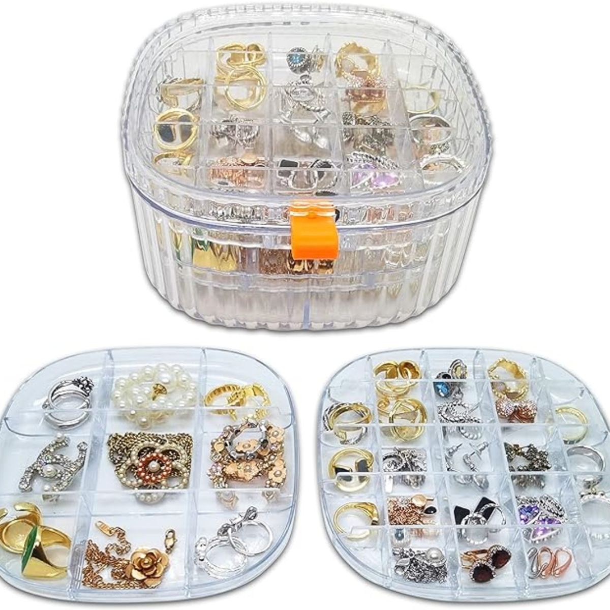 OEM - Organizador Joyero 3 Niveles Transparente LD-1003.