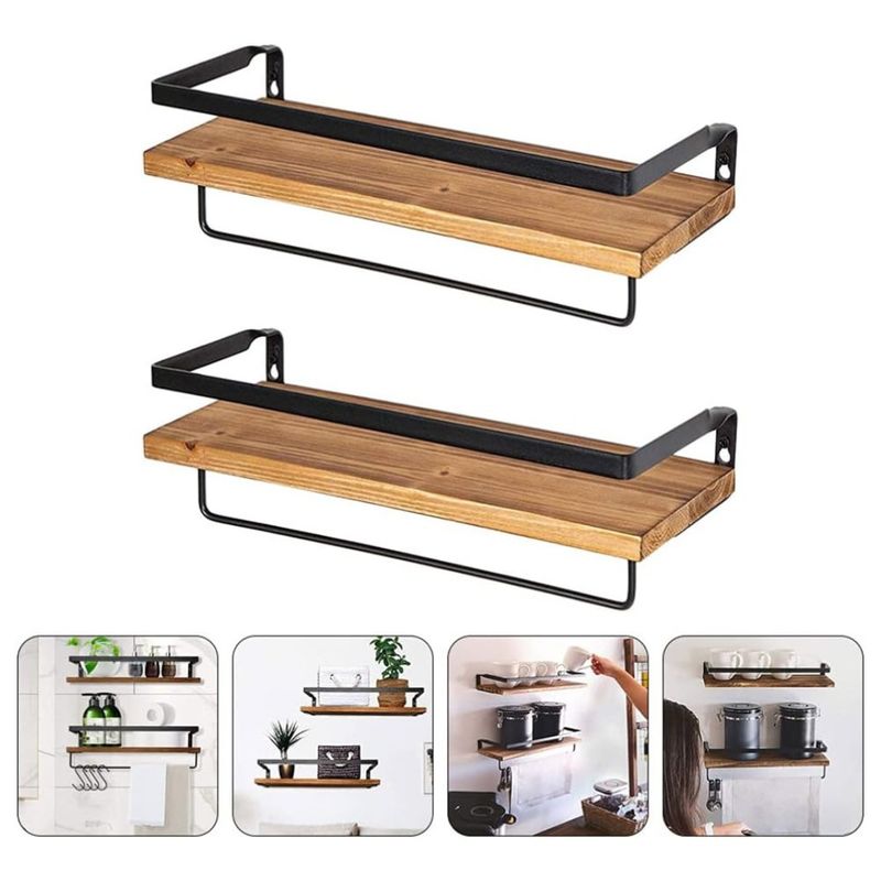 GENERICO - Kit 2 Repisas Flotantes De Madera Organizador Hogar Decoración