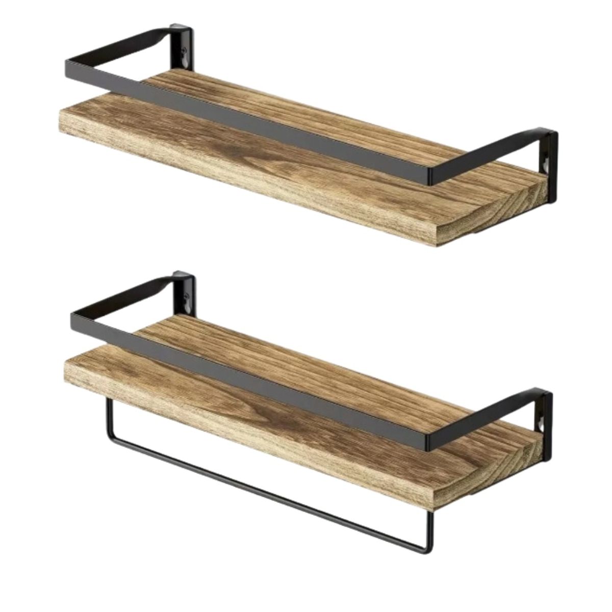 GENERICO - Kit 2 Repisas Flotantes De Madera Organizador Hogar Decoración