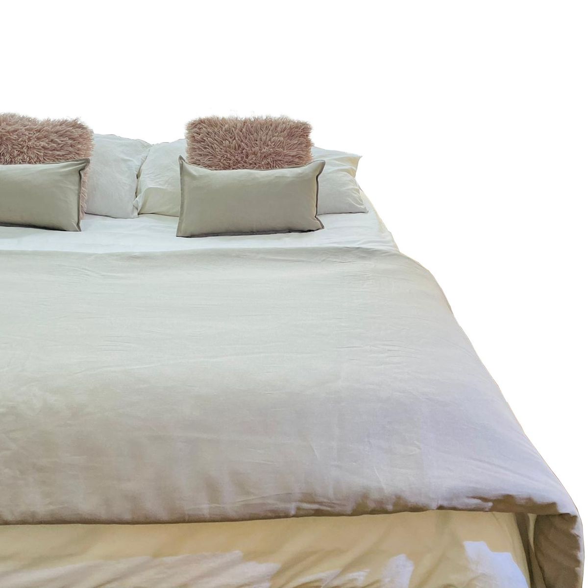 ANTONIA PAZ - Set Piecera Lino Visón 90 X 260  2 Cojines