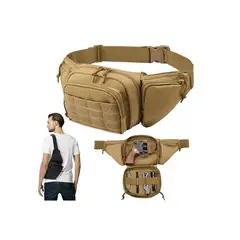GENERICO - Banano Tactico Militar Riñonera Porta Arma Banano Bandolero Coyote
