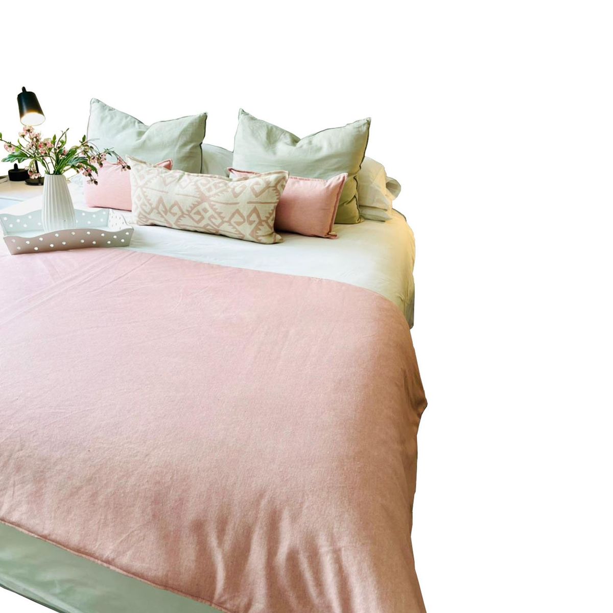 ANTONIA PAZ - Piecera Duo Palo Rosa / Gris Claro 270 x 95 cm